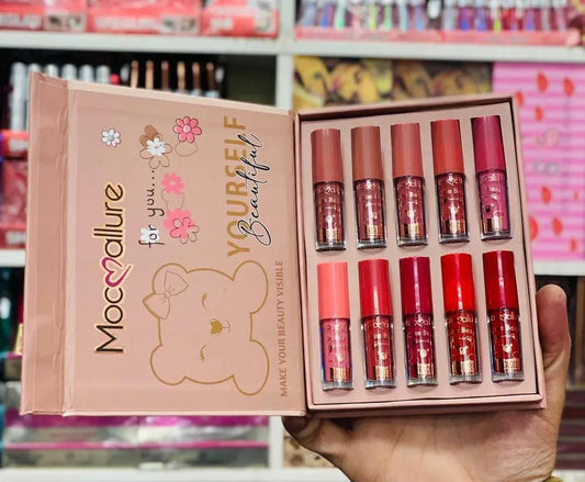 💄 Cool Undertone Lip Gloss Set – 10 Pcs Long Lasting Gloss Collection for Women