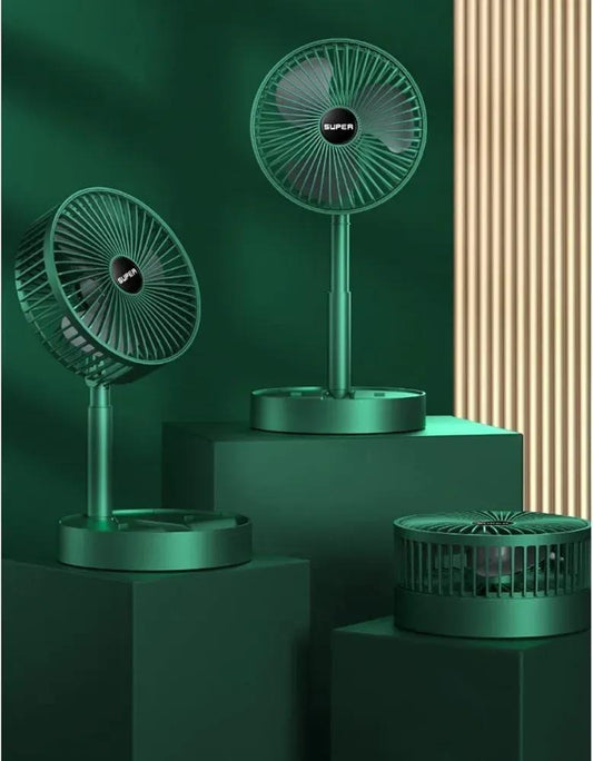 Mini Green Desk Fan – 3 Speed Modes, Adjustable Head, Strong ABS Material