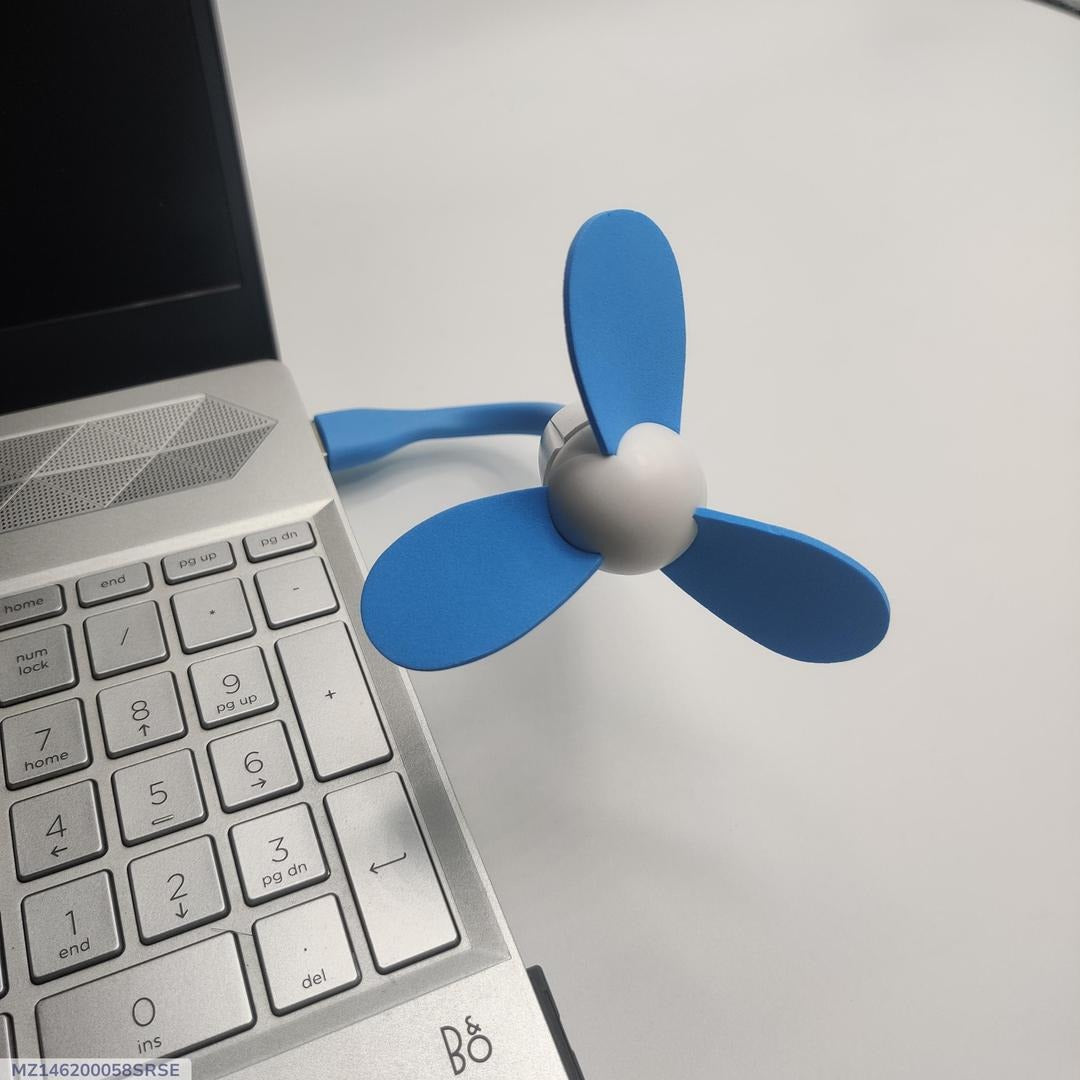 Smart Cooling Blue Neck Fan – USB Rechargeable, Comfortable & Office Friendly
